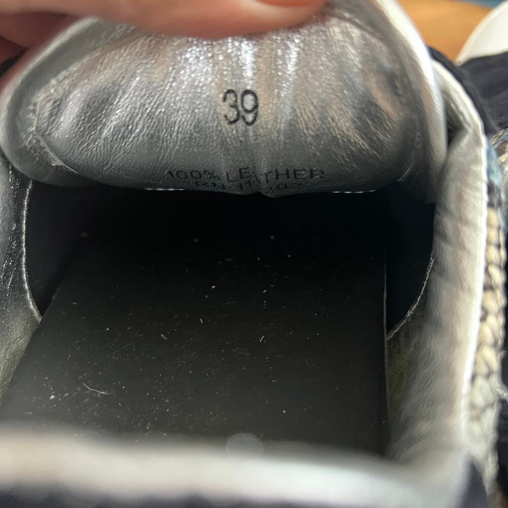 Zadig & Voltaire Wild Blue Python Snakeskin Lace Up Sneakers Leather Shoes 39 - Picture 9 of 15